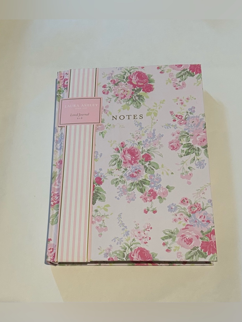 New Laura Ashley Pink Floral Lined Journal 8 3/8” x 6” made in Vietnam 128 Pages